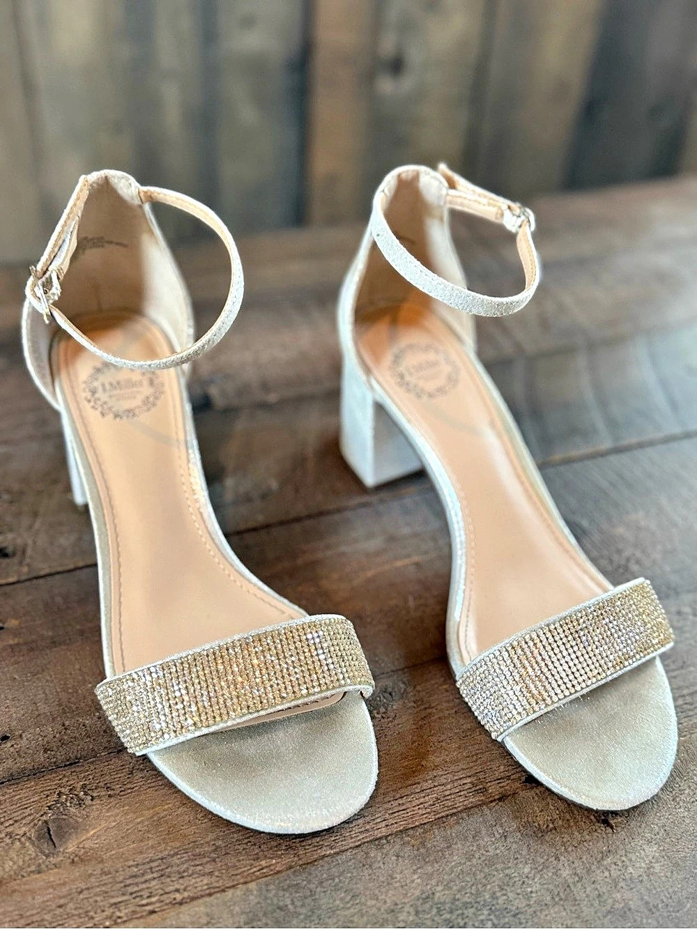 I. Miller Rhinestone Emely Ankle Strap Heels